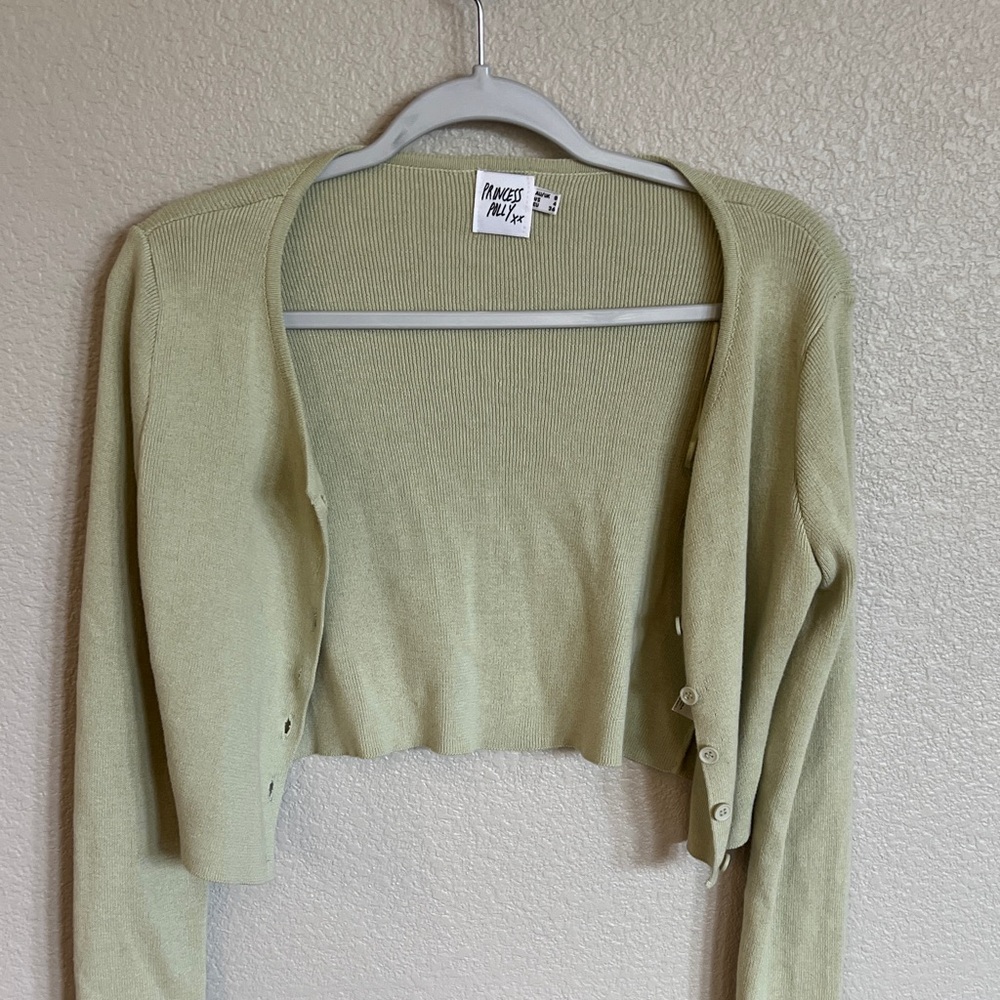 Princess Polly Sage Knit Top